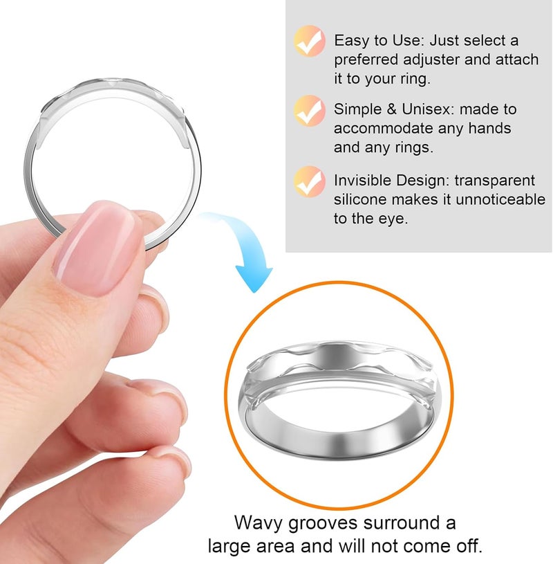 Haiou Ring Sizers for Loose Rings Ring Guards for Loose Rings Fit Any Rings, Invisible Ring Size Adjuster Never Sliding Off and Spinning - Image 2